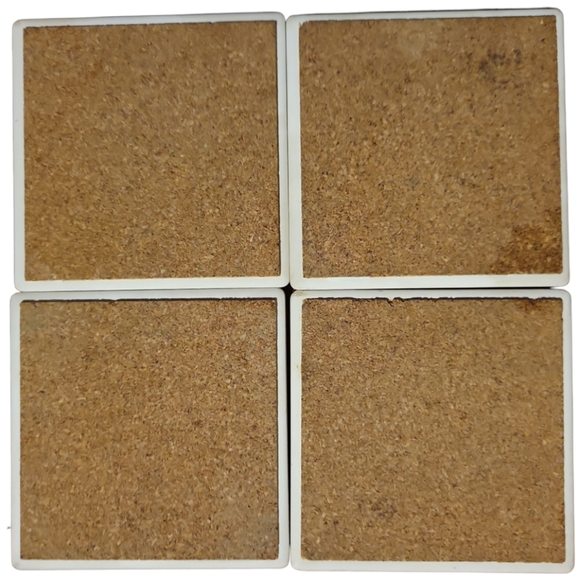 4 Vtg Cheetah Animal Square Ceramic Coasters Non-Slip Cork Back - Picture 3 of 7